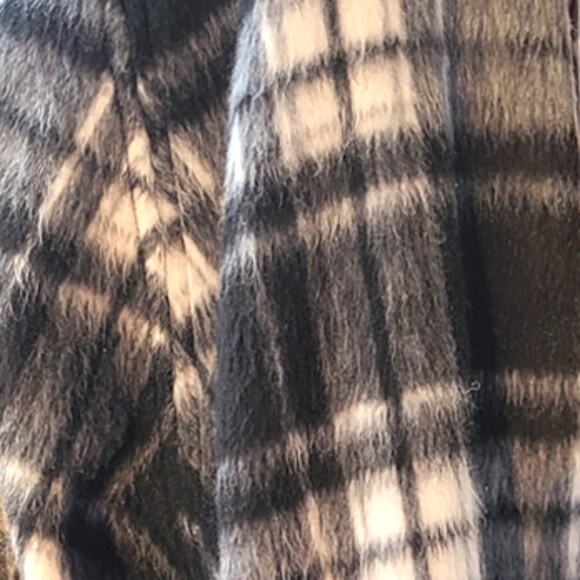 Workshop Republic Black White Plaid Short Teddy Jacket ~ Small, NEW - Picture 5 of 8